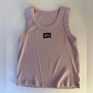 Daily Drills Ribbed Logo Tank in Lavendar